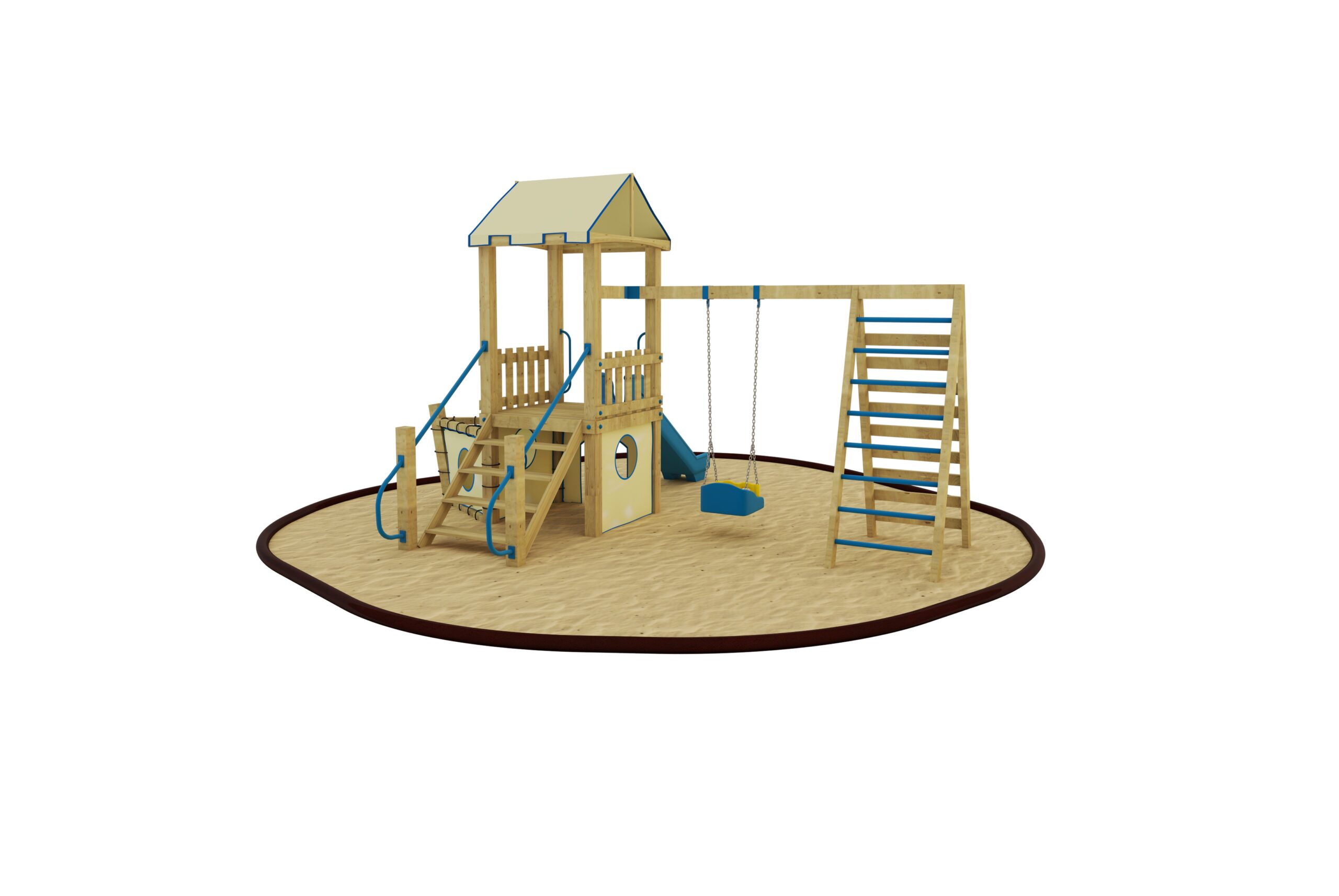 Bir Kuleli Ahşap Çocuk Parkları